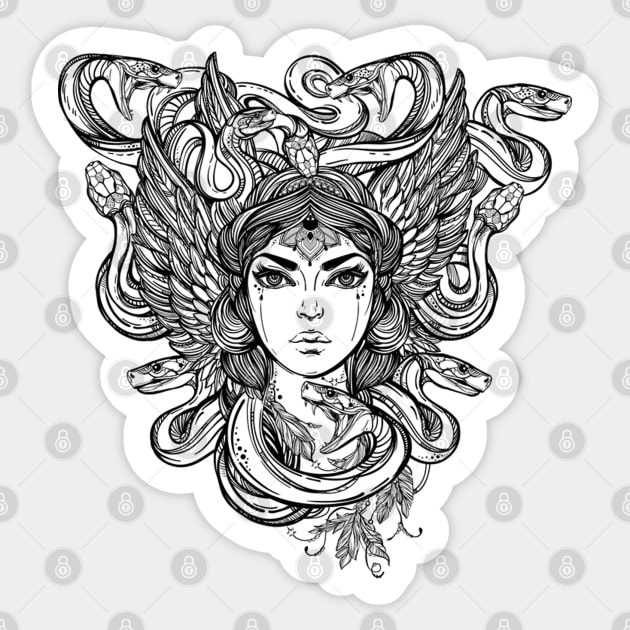 Medusa Greek Mythology Sticker by Alexander S.